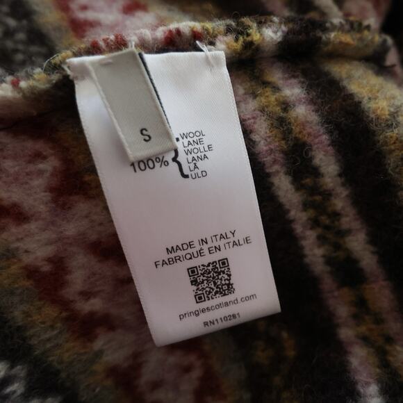 Pringle of Scotland Fall 2018 Patchwork Fair Isle Sweater In Brown Size S - Picture 9 of 13